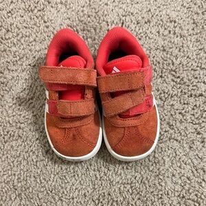 Adidas Kids Red and White Sneakers